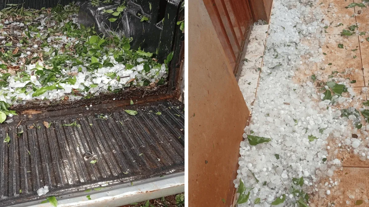 Temporal com granizo afeta 954 habitações em Santa Catarina
