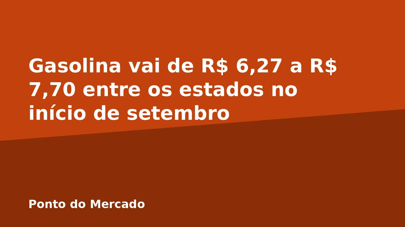 Gasolina vai de R$ 6,27 a R$ 7,70 entre os estados no início de setembro