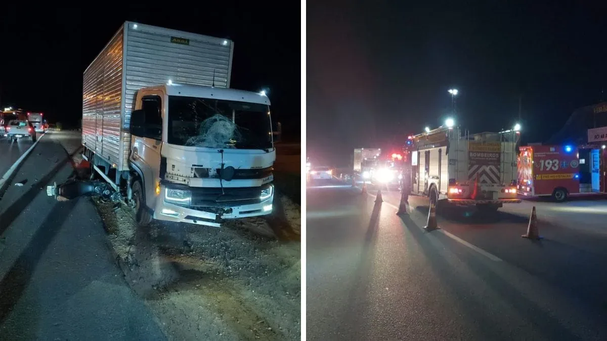 Colisão entre moto e caminhão mata jovem na BR-470, em Ibirama