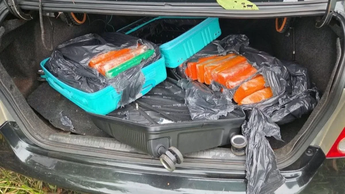 Honda Civic com 70 quilos de maconha é abandonado após fuga em Joinville