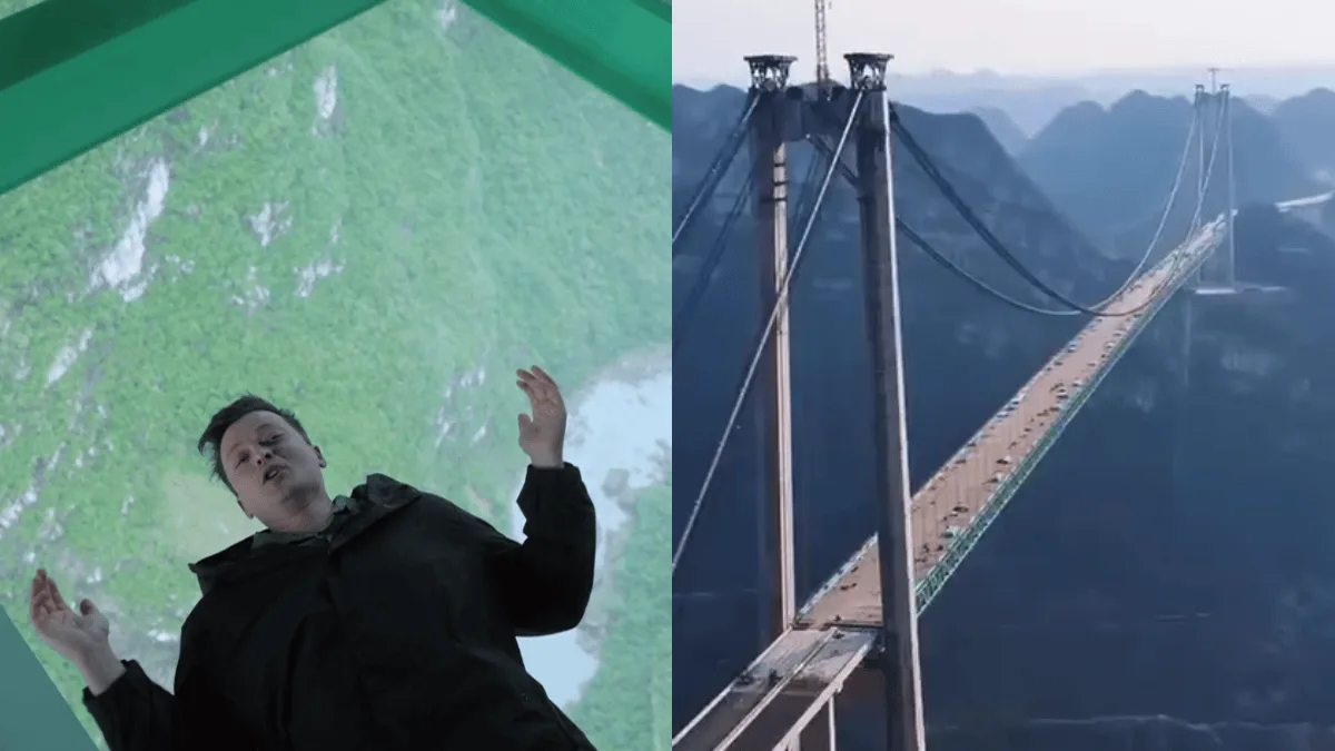 Ponte de 625 metros em Guizhou combina turismo, 5G e controle de visitas