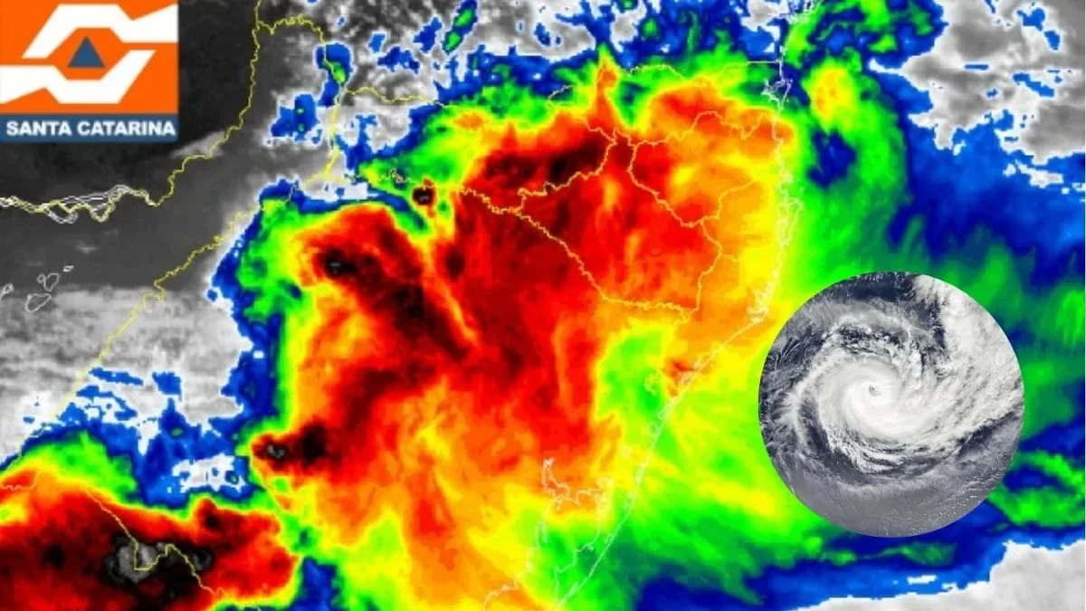 Satélite registra avanço de nebulosidade e alerta para temporais no Sul