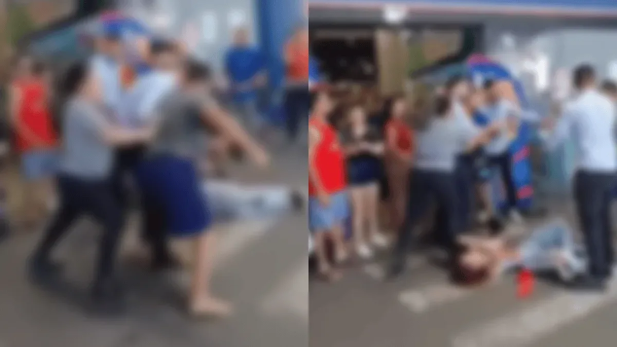 Jovem é atingida por chute durante briga em estacionamento de supermercado em Florianópolis