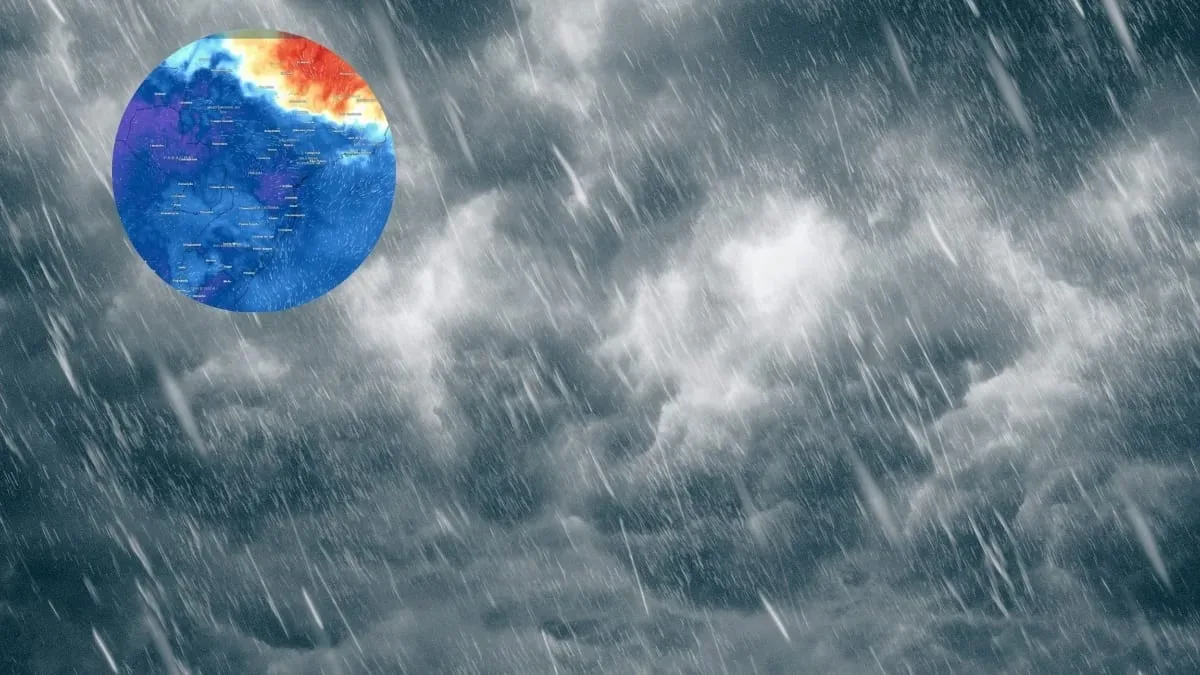 Chuva forte e massa de ar frio devem marcar semana no Centro-Sul