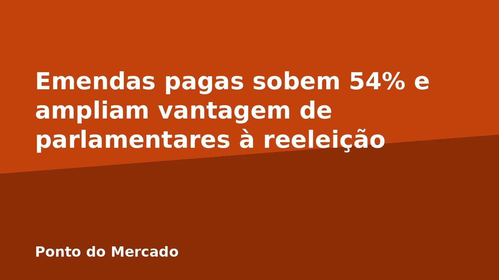Emendas pagas sobem 54% e ampliam vantagem de parlamentares à reeleição
