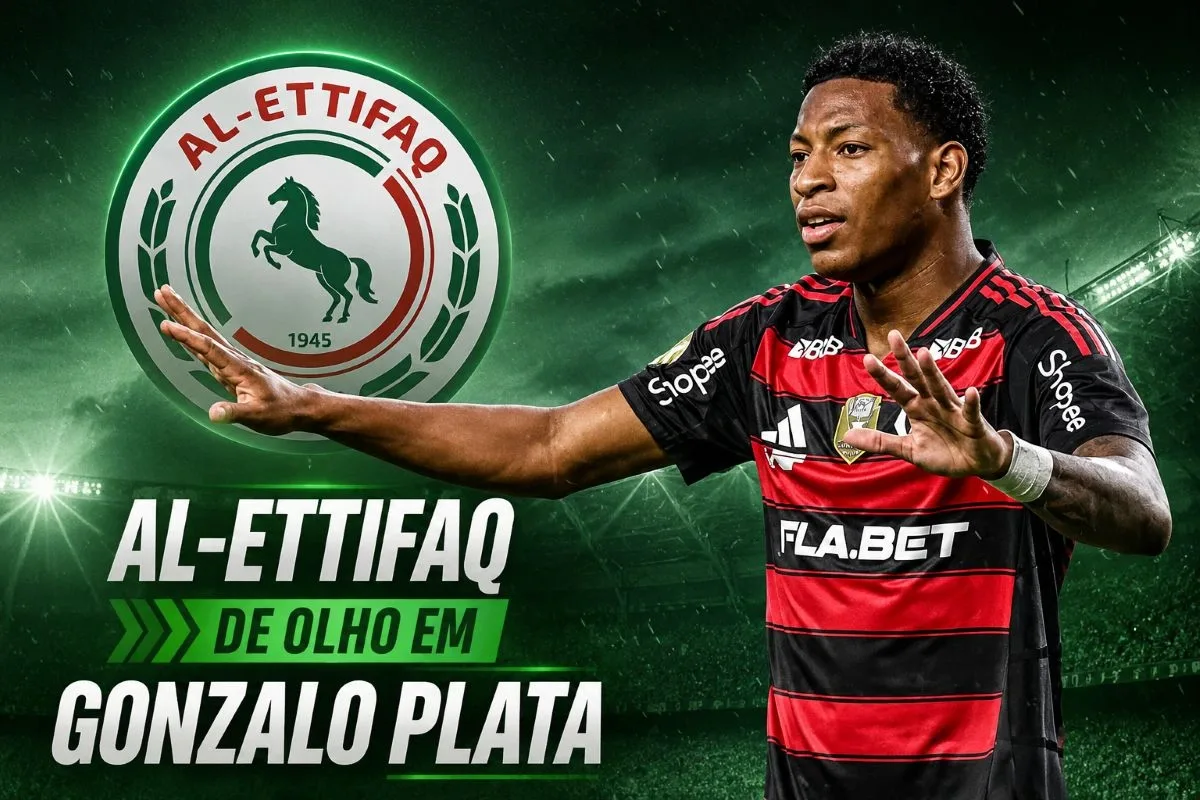 Al-Ettifaq consulta situação de Gonzalo Plata, que ainda não voltou ao Flamengo