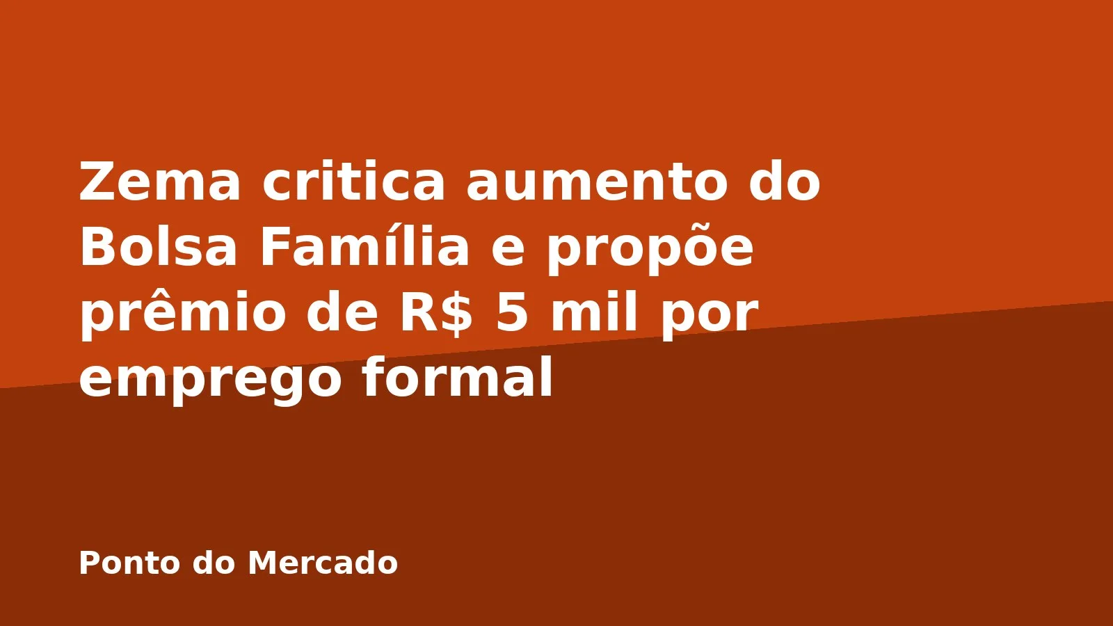 Zema critica aumento do Bolsa Família e propõe prêmio de R$ 5 mil por emprego formal
