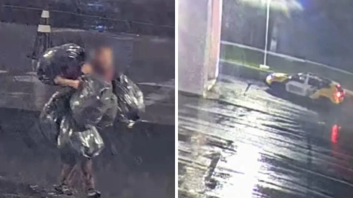 Policiais fazem homem apagar fogo perto de estátua da Havan