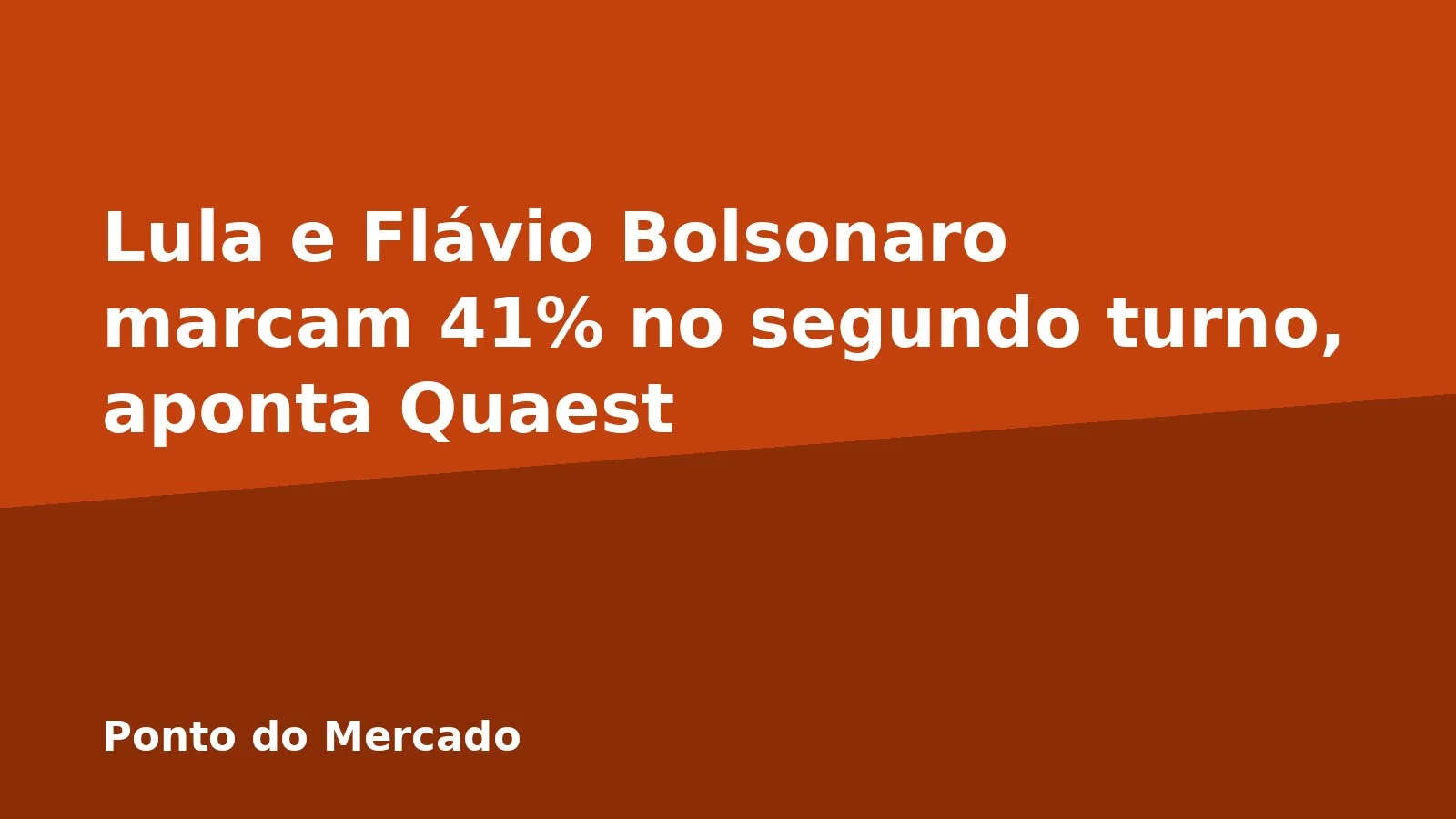 Lula e Flávio Bolsonaro marcam 41% no segundo turno, aponta Quaest