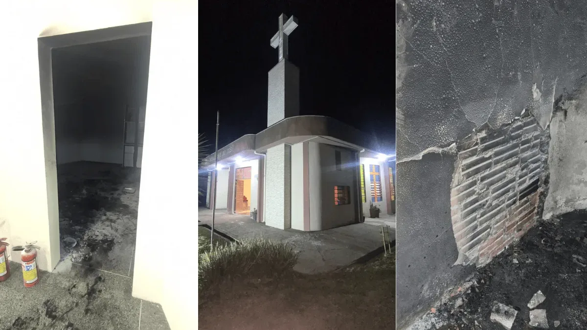 Incêndio atinge sacristia de igreja em Lages e deixa danos materiais