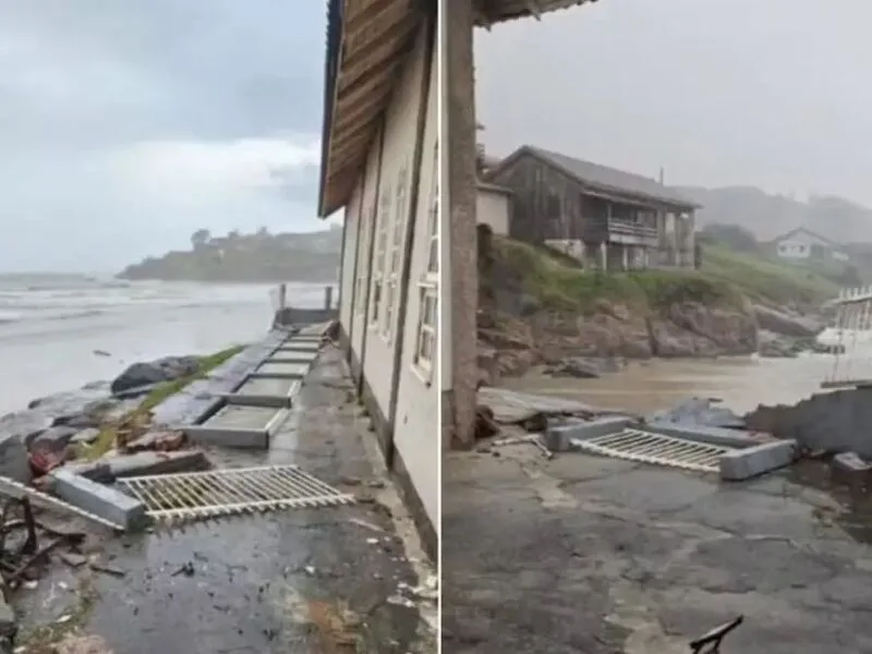 Meteotsunami provoca danos materiais e desloca embarcações no litoral de SC