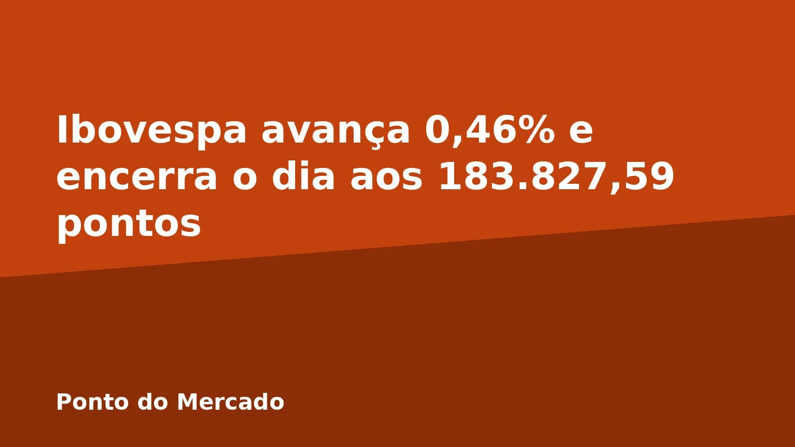 Ibovespa avança 0,46% e encerra o dia aos 183.827,59 pontos