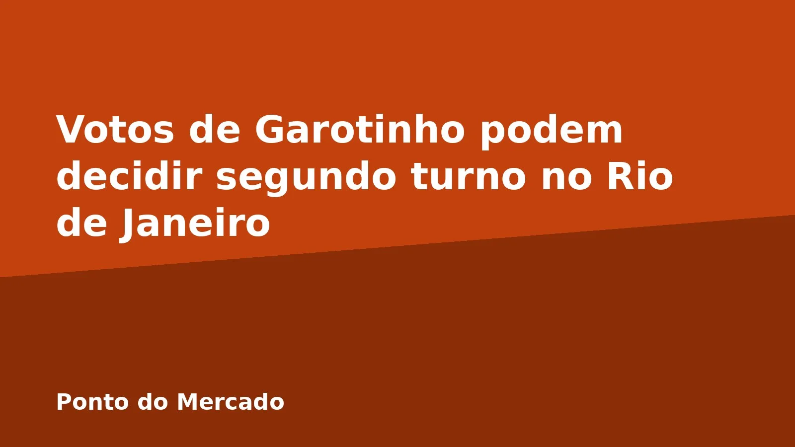 Votos de Garotinho podem decidir segundo turno no Rio de Janeiro