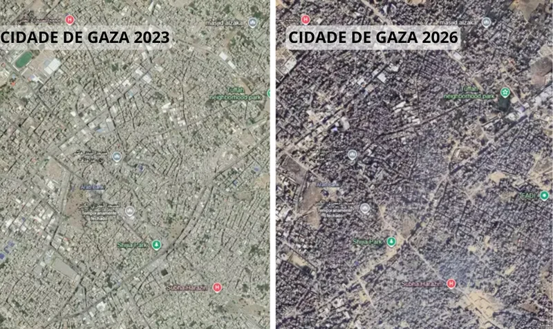 Imagens atualizadas mostram destruição em cidades da Faixa de Gaza