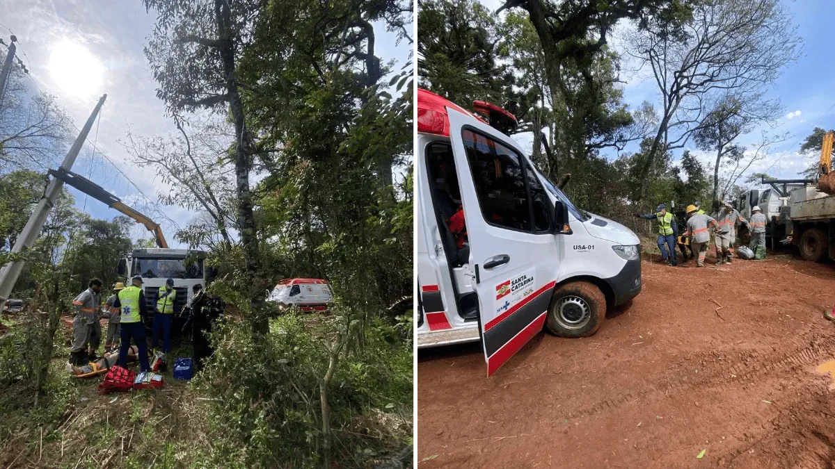 Dois homens são levados ao HRO após acidente com rede elétrica em Chapecó